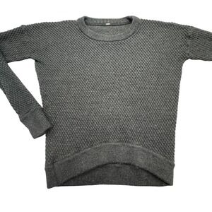 Lululemon Sweater Womens Small Gray Wool Stretch Thumb Hole Sleeve Knit Pullover